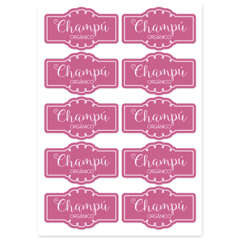 Aufkleber zur Kennzeichnung von Shampoo