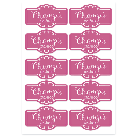 Aufkleber zur Kennzeichnung von Shampoo