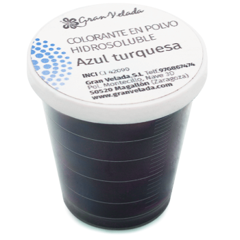 Vo vode rozpustné tyrkysové farbivo v prášku
