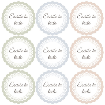 Personalisierte Vintage-Aufkleber mit Spitze