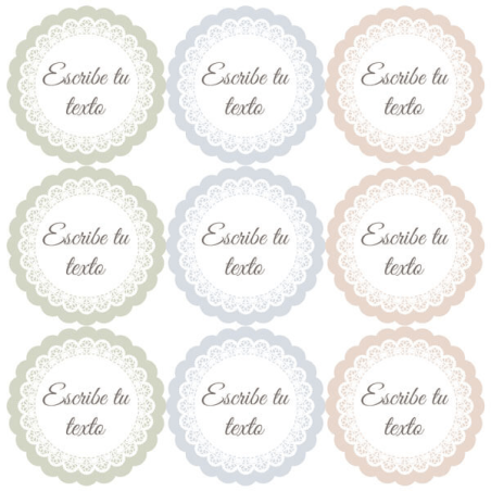 Personalisierte Vintage-Aufkleber mit Spitze