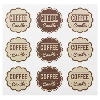 Aufkleber für Kaffeekerzen