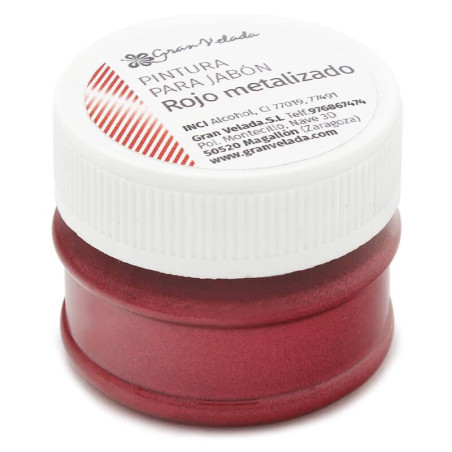 Metalická červená farba na mydlo