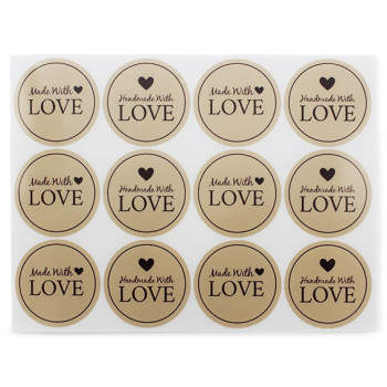 Aufkleber "mit Liebe gemacht"