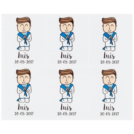 Anpassbare Aufkleber für die Kinderkommunion