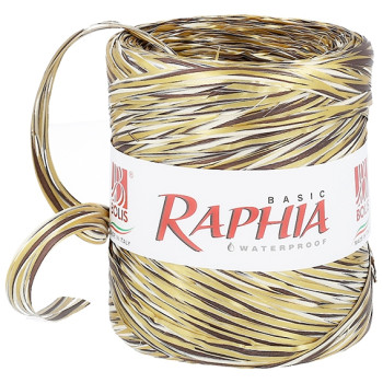 Trikolórna rafiová stuha choco-dorado-natural Trikolórna rafiová stuha choco-dorado-natural