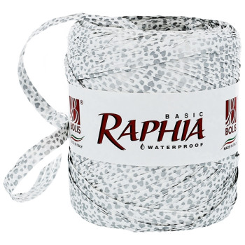 Raffia stužka strieborné srdcia Raffia stužka strieborné srdcia