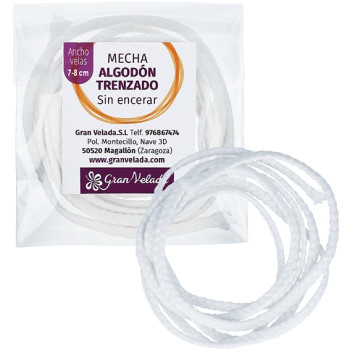 Kerzendocht aus ungewachster Baumwolle 7-8 cm