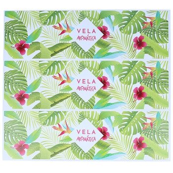 Aufkleber Dosen tropische Kerzen grün