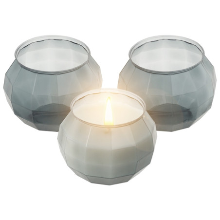 Kerzenbehälter geometrische Schale grau