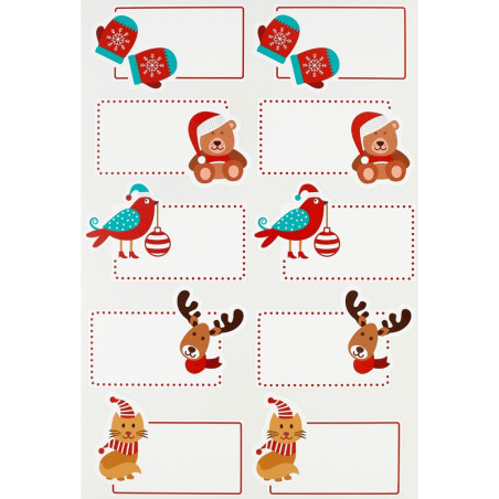 Vianočné nálepky na vloženie názvu