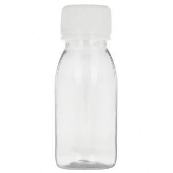 PET Flasche 60 ml mit weißem Fadenverschluss