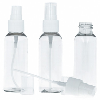 50 ml hohe PET-Flasche mit weißem Sprühkopf