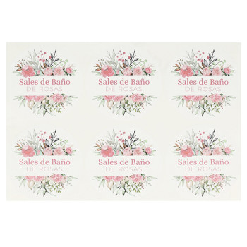Okrúhle nálepky na ružovú soľ do kúpela
