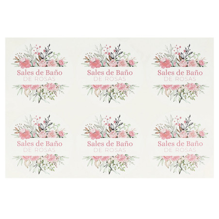 Okrúhle nálepky na ružovú soľ do kúpela