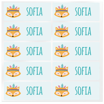 Personalisierte Aufkleber Fuchs