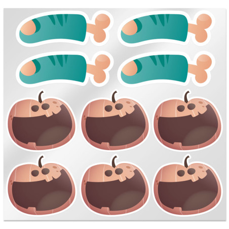 Mix Aufkleber halloween kürbisse und finger