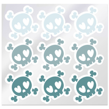 Nálepky lebky na Halloween. Online predaj