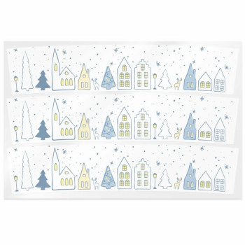 "Verschneites Dorf" Transparente Weihnachtsaufkleber