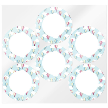 Okrúhle nálepky s balónmi