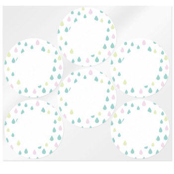 Okrúhle nálepky farebné kvapôčky