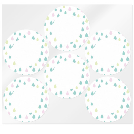 Okrúhle nálepky farebné kvapôčky