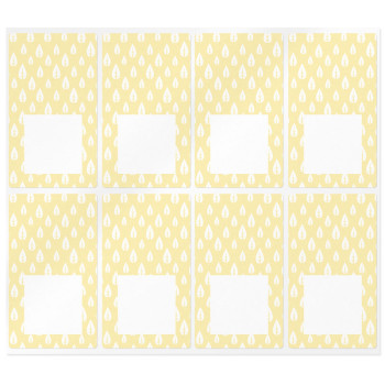 Orangefarbene rechteckige Aufkleber mit Blättern