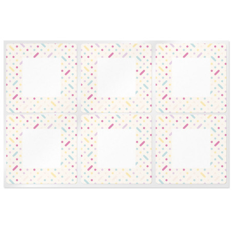 Quadratische Party-Aufkleber