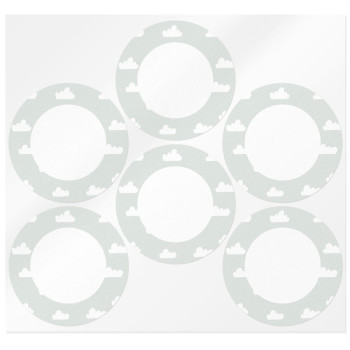 Okrúhle nálepky s oblakmi