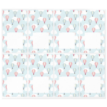 Obdĺžnikové nálepky s balónmi