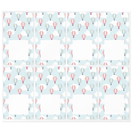 Obdĺžnikové nálepky s balónmi