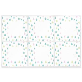 Quadratische Aufkleber mit bunten Tropfen