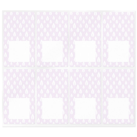 Lila obdĺžnikové samolepky s listami