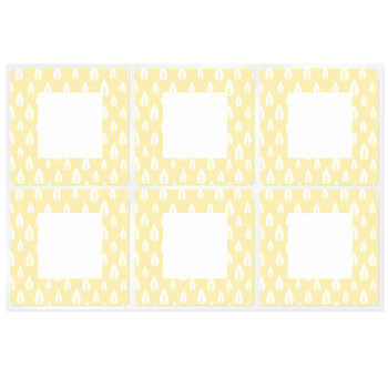 Orangefarbene quadratische Aufkleber mit Blättern