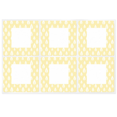 Orangefarbene quadratische Aufkleber mit Blättern