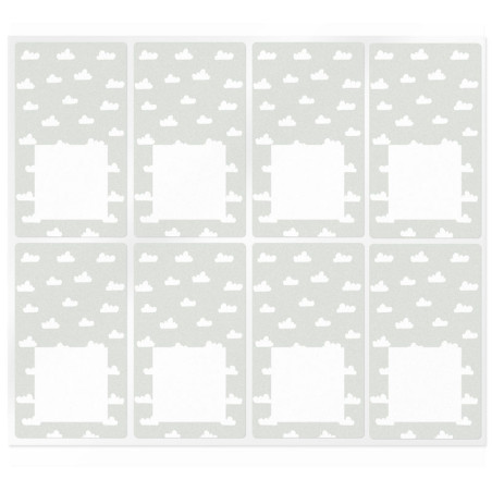 Obdĺžnikové nálepky s oblakmi