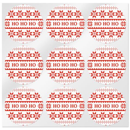 Okrúhle vianočné nálepky ho ho ho ho