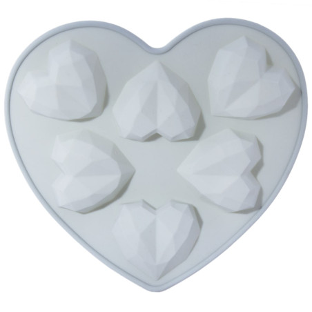 Forma na kreatívne výrobky 6 diamantových srdiečok