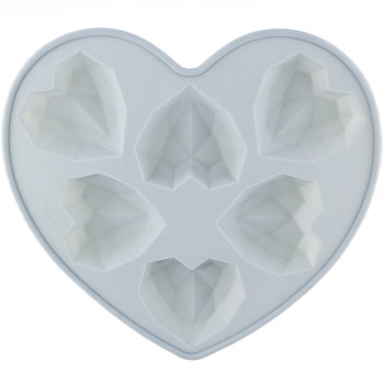 Silikonform 6 Diamantherzen. Online-Verkauf