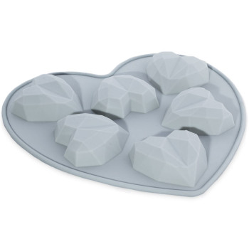 Silikonform 6 Diamantherzen. Online-Verkauf