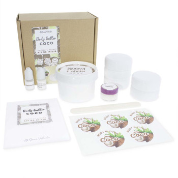 Set zur Herstellung von hausgemachter Kokosnuss-Körperbutter. Online-Verkauf