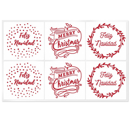 Frohe Weihnachten Rote Aufkleber