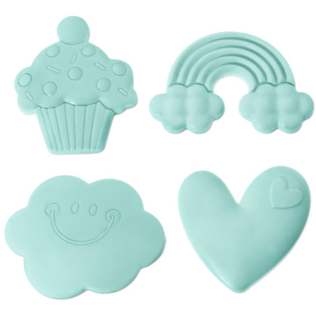 Forma oblak, dúha, srdce a cupcake