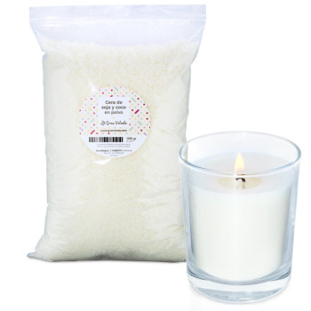 Cera de soja e coco em pó