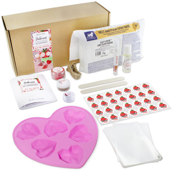 Kit na výrobu exfoliačných mydielok v tvare srdca – Gran Velada Kit na výrobu exfoliačných mydielok v tvare srdca – Gran Velada