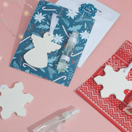 Kit zur Herstellung von weihnachtlich duftenden Keramiken. Materialien und Anleitung