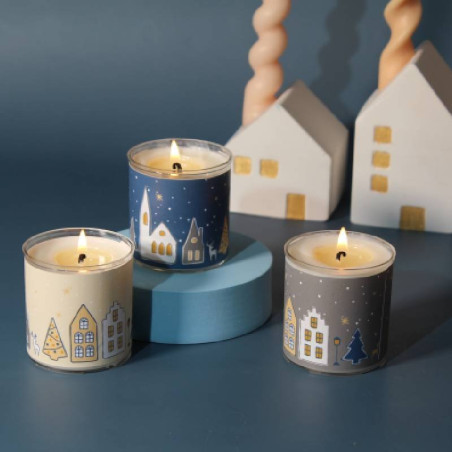 Sada na výrobu vianočných sviečok zasnežená dedina. Materiál a návod