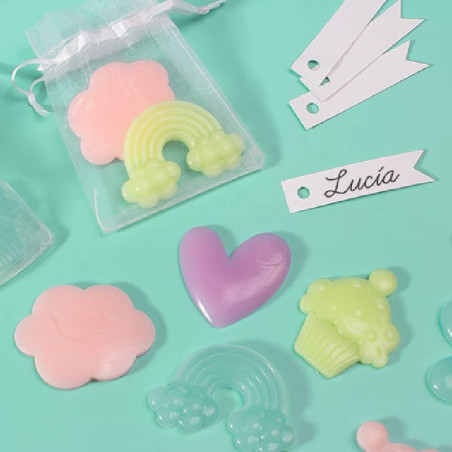 Kit zur Herstellung von duftenden Wachsfiguren für Geschenke. Materialien und Anleitung.