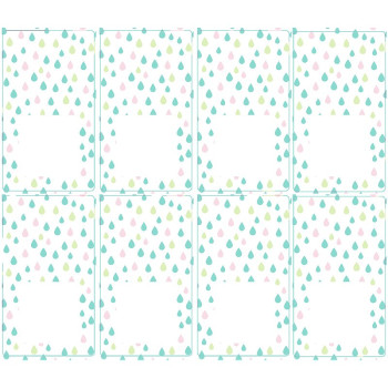 Obdĺžnikové nálepky farebné kvapôčky