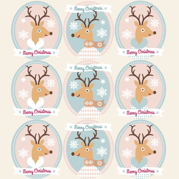 Vintage Weihnachtsaufkleber